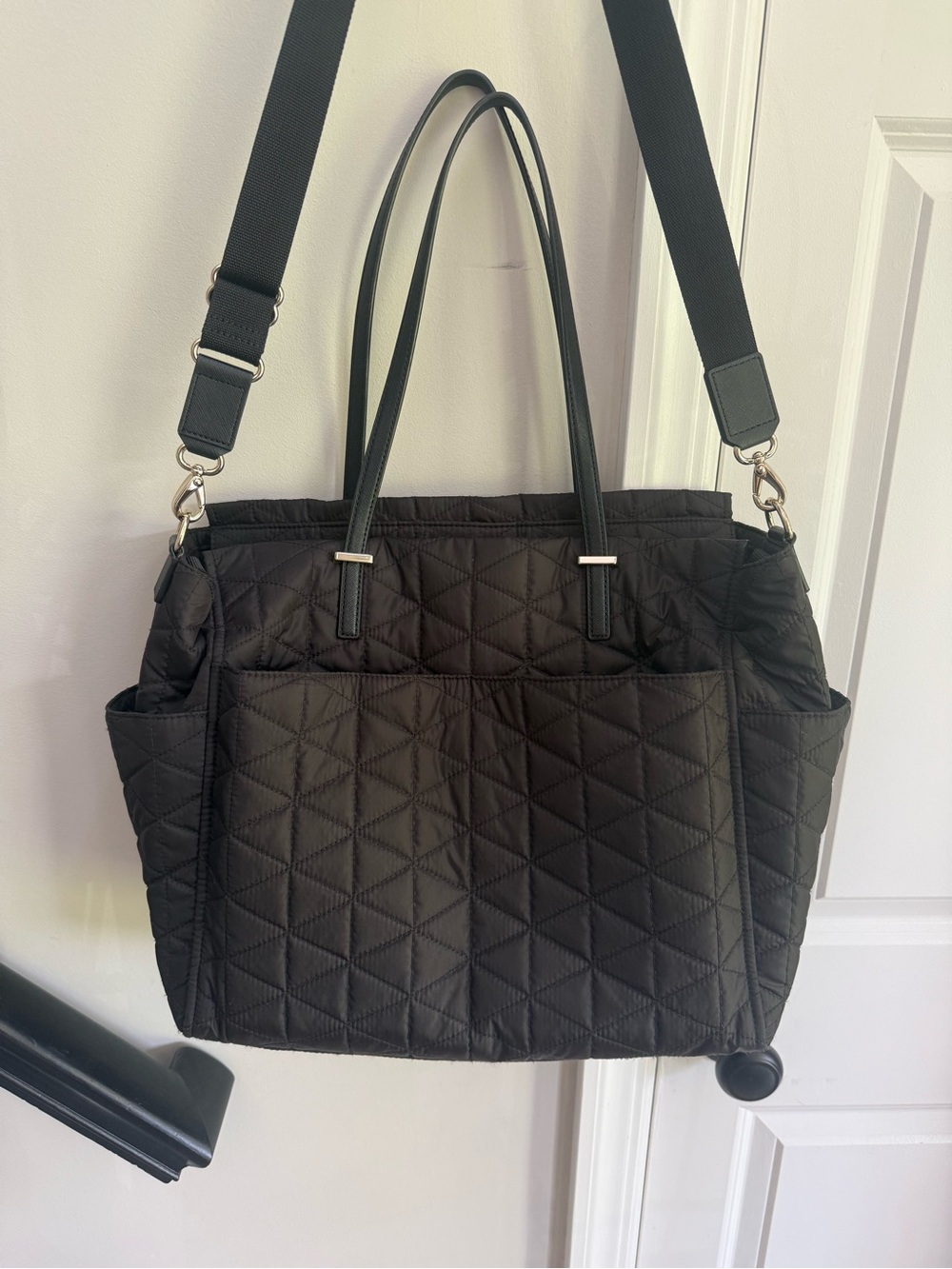kate spade Black Quilted Diaper Tote Bag with changing pad - Picture 4 of 12